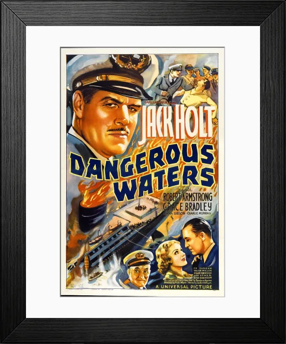 Framed Print : DANGEROUS WATERS, top left: Jack Holt, bottom center: Grace Bradley, bottom right: Robert Armstrong, 1936 Framed Print : DANGEROUS WATERS, top left: Jack Holt, bottom center: Grace Bradley, bottom right: Robert Armstrong, 1936