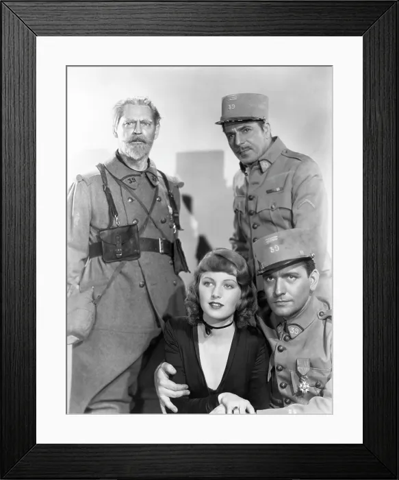 Framed Print : THE ROAD TO GLORY, Clockwise: Lionel Barrymore, Warner Baxter, Fredrich March, June Lang, 1936