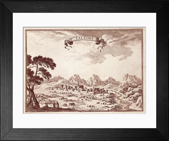 Framed Print : Spain (19th c.). Solsona. Engraving of the work 'Plans de la Catalogne'. Engraving. SPAIN. Madrid. National Library. AISA / Everett Collection**US SALES ONLY**