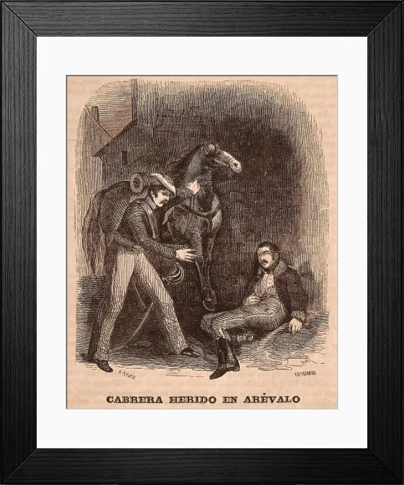 Framed Print : Spain. First Carlist War. Ramn Cabrera wounded in Arvalo de la Sierra (1836). Engraving. SPAIN. Madrid. National Library. AISA / Everett Collection**US SALES ONLY**