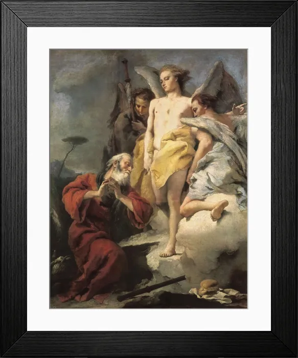 Framed Print : TIEPOLO, Giovanni Battista (1696-1770). Abraham and the Three Angels. 1762 - 1769. It represents the passage of chapter 18 from the Genesis. Baroque art. Oil on canvas. SPAIN Framed Print : TIEPOLO, Giovanni Battista (1696-1770). Abraham and the Three Angels. 1762 - 1769. It represents the passage of chapter 18 from the Genesis. Baroque art. Oil on canvas. SPAIN