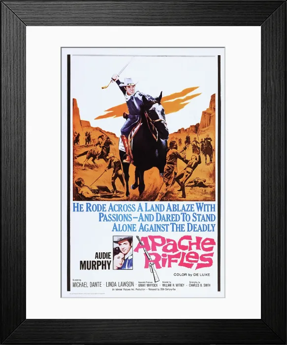 Framed Print : APACHE RIFLES, US poster art, Audie Murphy, (center), 1964. TM & copyright 20th Century Fox-Film Corporation All rights reserved / courtesy Everett Collection