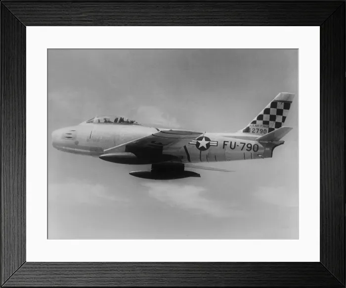 Framed Print : F-86 Sabre Jet was the first U.S. jet fighter to have swept wings