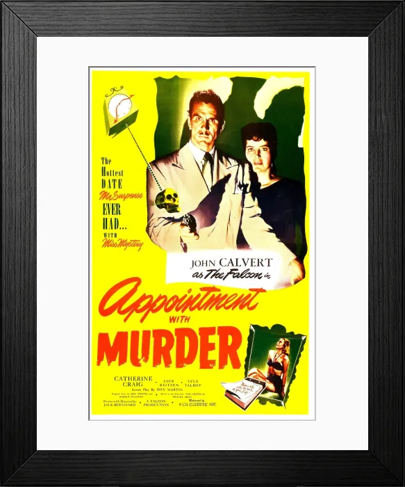 Framed Print : APPOINTMENT WITH MURDER, US poster, top from left: John Calvert, Catherine Craig, bottom right: Carole Donne, 1948