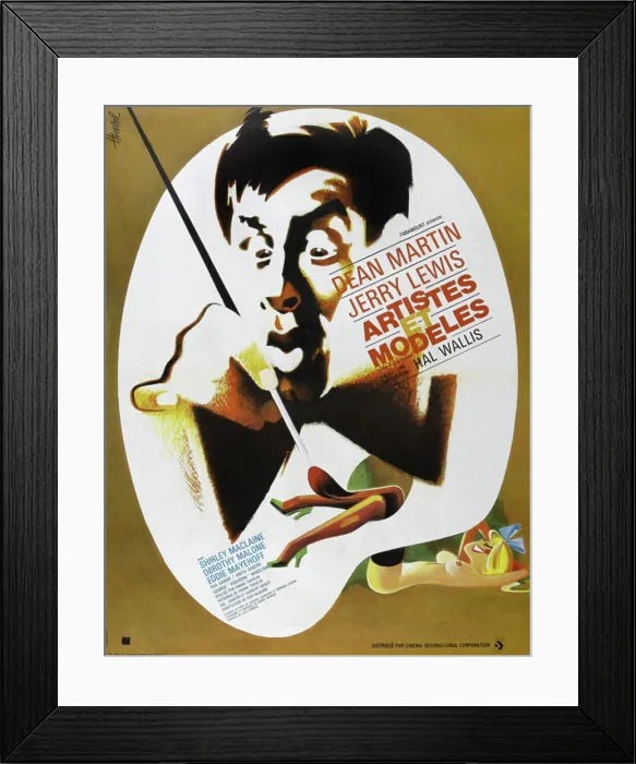 Framed Print : ARTISTS AND MODELS, (aka ARTISTES ET MODELES), Jerry Lewis on French poster art, 1955 Framed Print : ARTISTS AND MODELS, (aka ARTISTES ET MODELES), Jerry Lewis on French poster art, 1955