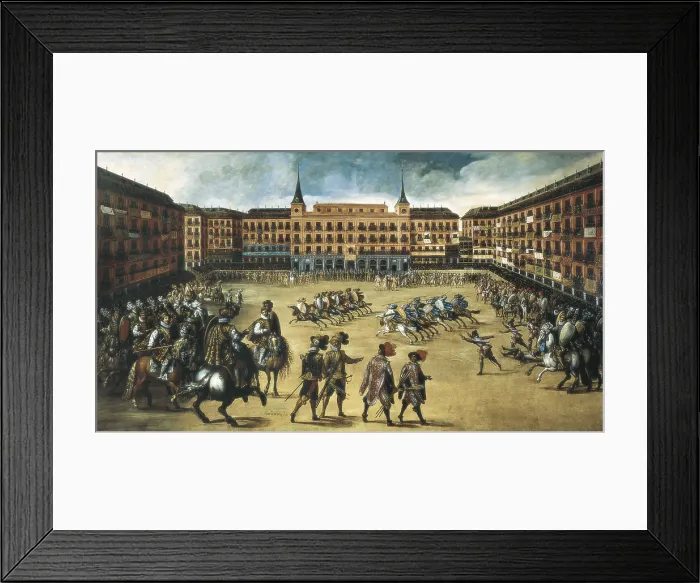 Framed Print : CORTE, Juan de la (1597-1660). Parade in the Plaza Mayor in Madrid. 1600. Flemish art. Oil on canvas. SPAIN. Madrid. Municipal Museum. AISA / Everett Collection**US SALES ONLY**