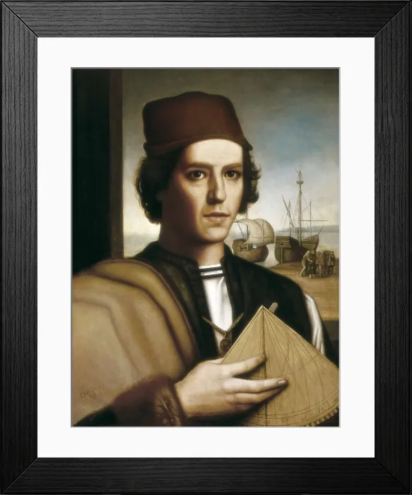 Framed Print : PINZON, Vicente Yez ( -1515). Painting. SPAIN. Madrid. Navy Museum. AISA / Everett Collection**US SALES ONLY**
