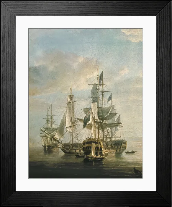 Framed Print : POCOCK, Nicholas (1740-1821). Nelson's Flagships at Anchor. 1807. Scene of the Battle of Trafalgar. Oil on canvas. UNITED KINGDOM. ENGLAND. Greenwich Framed Print : POCOCK, Nicholas (1740-1821). Nelson's Flagships at Anchor. 1807. Scene of the Battle of Trafalgar. Oil on canvas. UNITED KINGDOM. ENGLAND. Greenwich