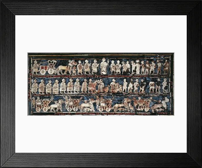 Framed Print : The Standard of Ur. 2600 -2400 BC. War panel. Babylonian art. Mosaic. UNITED KINGDOM. London. The British Museum. Proc: IRAQ. Ur. AISA / Everett Collection**US SALES ONLY**