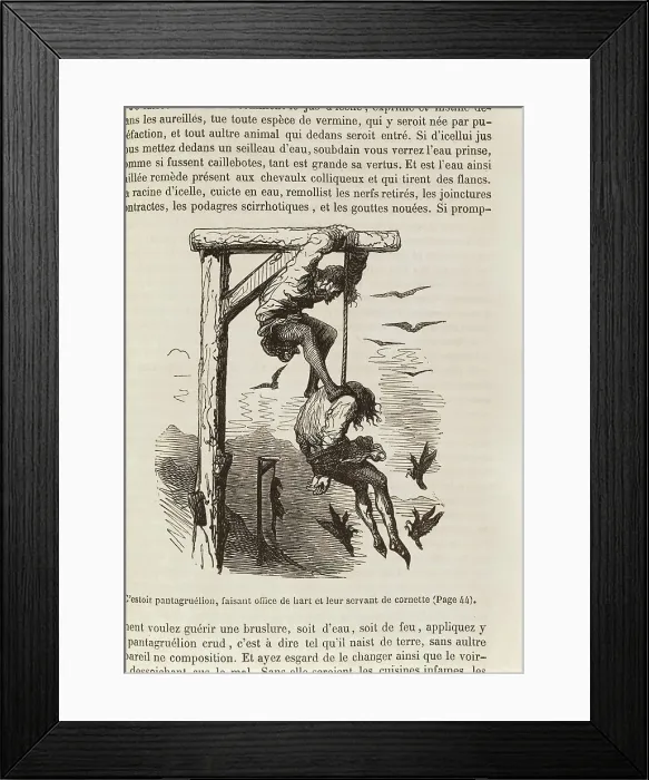 Framed Print : Dore, Gustave (1832-1883). Gargantua and Pantagruel. 1854. Illustration for Franois Rabelais work. Etching. SPAIN. Barcelona Framed Print : Dore, Gustave (1832-1883). Gargantua and Pantagruel. 1854. Illustration for Franois Rabelais work. Etching. SPAIN. Barcelona
