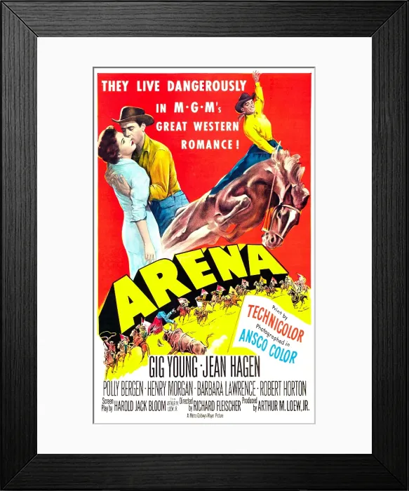 Framed Print : ARENA, US poster, from left: Jean Hagen, Gig Young, 1953 Framed Print : ARENA, US poster, from left: Jean Hagen, Gig Young, 1953