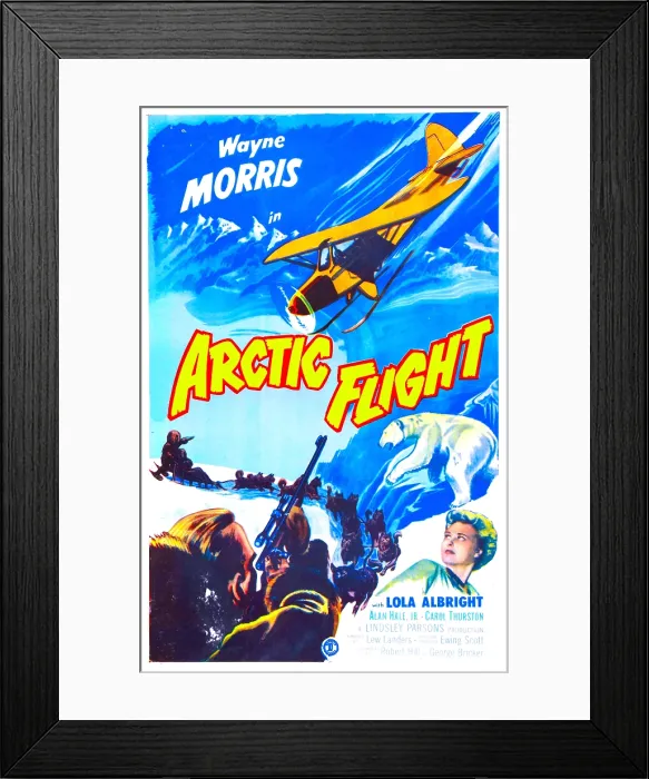 Framed Print : ARCTIC FLIGHT, US poster, from left: Wayne Morris, Lola Albright, 1952