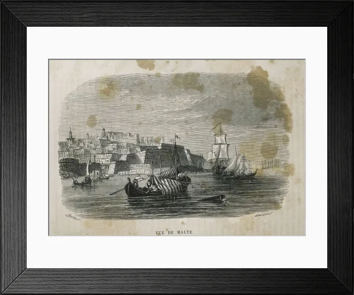 Framed Print : Port of La Valetta, in 1844. Engraving. AISA / Everett Collection**US SALES ONLY** Framed Print : Port of La Valetta, in 1844. Engraving. AISA / Everett Collection**US SALES ONLY**