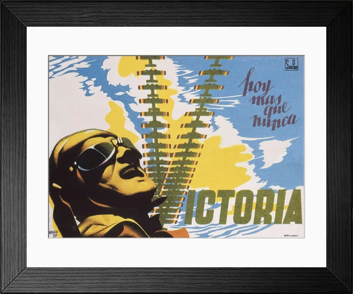 Framed Print : Spanish Civil War (1936-1939). 'Hoy ms que nunca Victoria' (Today more than ever Victory). Poster by Josep Renau. SPAIN. Monistrol de Montserrat
