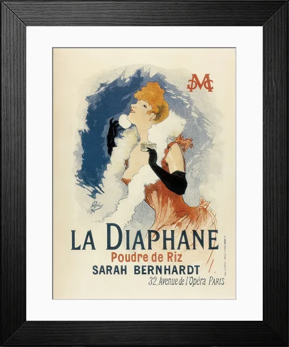 Framed Print : CHERET, Jules (1836-1932). Poster advertising La Diaphane, translucent face-powder. 1890 Framed Print : CHERET, Jules (1836-1932). Poster advertising La Diaphane, translucent face-powder. 1890