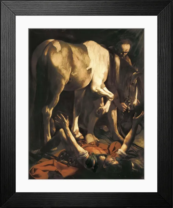 Framed Print : CARAVAGGIO, Michelangelo Merisi da (1573-1610). Saint Paul's Conversion. c. 1600-1601. ITALY. Rome. Church of Santa Maria del Popolo. Baroque art. Oil on canvas Framed Print : CARAVAGGIO, Michelangelo Merisi da (1573-1610). Saint Paul's Conversion. c. 1600-1601. ITALY. Rome. Church of Santa Maria del Popolo. Baroque art. Oil on canvas