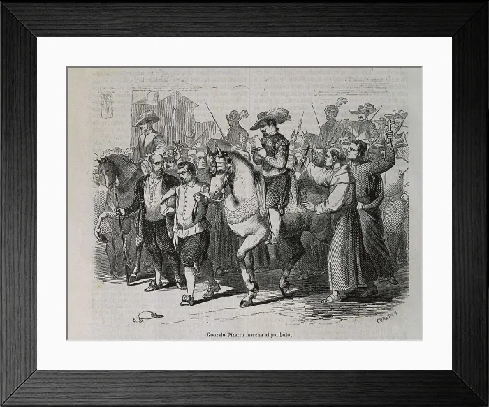 Framed Print : PIZARRO, Gonzalo (1511-1548). Gonzalo Pizarro going to the scaffold. Engraving. AISA / Everett Collection**US SALES ONLY**