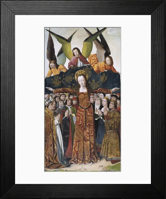 Framed Print : SANTA MARIA DEL CAMPO, Master of (14th century-15th century). Virgin of Mercy. end 15th c. Close to the Virgin, the Catholic Monarchs. Spanish-Flemish school. Gothic art Framed Print : SANTA MARIA DEL CAMPO, Master of (14th century-15th century). Virgin of Mercy. end 15th c. Close to the Virgin, the Catholic Monarchs. Spanish-Flemish school. Gothic art