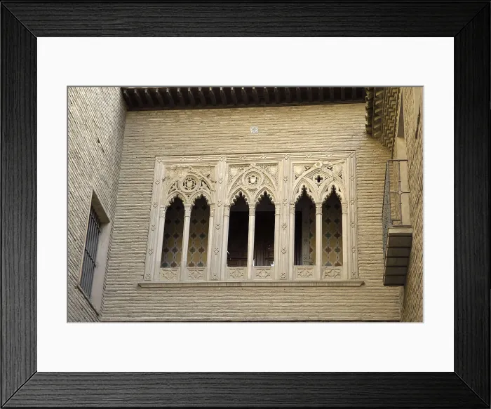 Framed Print : SPAIN. Zaragoza. Large window of the Dean's Arch (15th c.). Gothic art. Architecture. AISA / Everett Collection**US SALES ONLY**