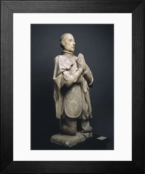 Framed Print : Peter I 'The Cruel' (1334-1369). Statue in prayer. International gothic. Sculpture on marble. SPAIN. Madrid. National Museum of Archaeology