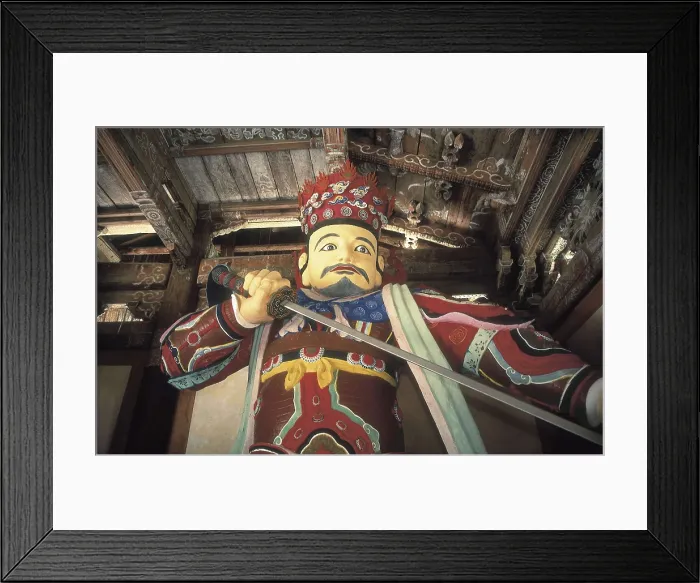 Framed Print : NORTH KOREA. NORTH PYONGAN. Myohyang. Pohyon Temple (1042). Image of the Koryo dynasty at the enrance. Sculpture. AISA / Everett Collection**US SALES ONLY** Framed Print : NORTH KOREA. NORTH PYONGAN. Myohyang. Pohyon Temple (1042). Image of the Koryo dynasty at the enrance. Sculpture. AISA / Everett Collection**US SALES ONLY**