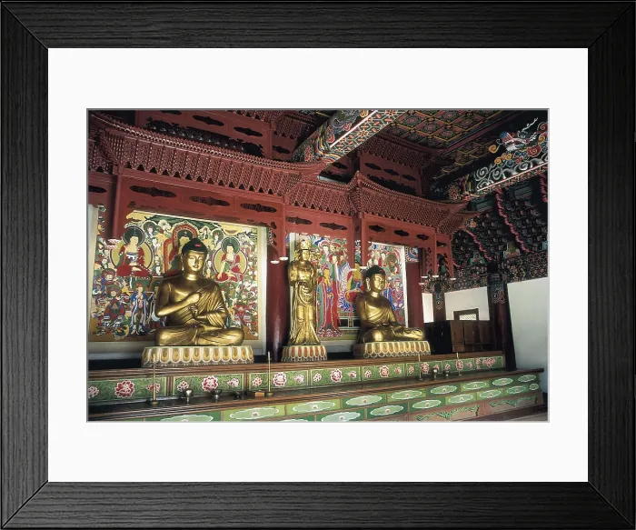 Framed Print : NORTH KOREA. NORTH PYONGAN. Myohyang. Pohyon Temple (1042). Images of Buddha. AISA / Everett Collection**US SALES ONLY**