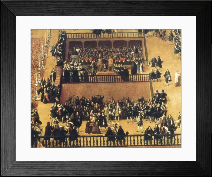 Framed Print : RIZI o RICCI, Francisco (1608-1685). Auto-da-fe on Plaza Mayor, Madrid. 1683. Central detail. Baroque art. Oil on canvas. SPAIN. Madrid. Prado Museum