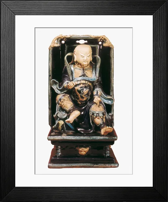 Framed Print : Kouan-ti, God of War. Chinese art. Ming period. China  /  Porcelain. FRANCE. Paris. Guimet Museum. AISA / Everett Collection**US SALES ONLY**