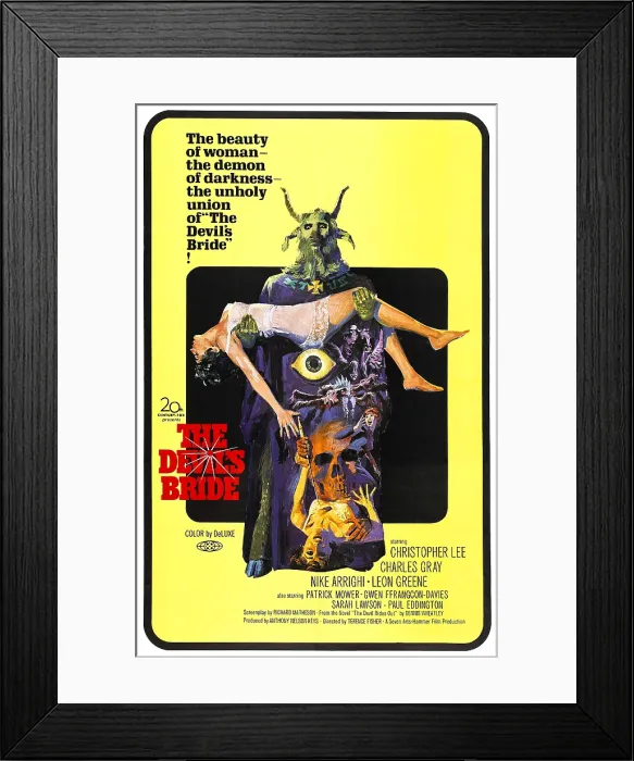 Framed Print : THE DEVIL'S BRIDE, (aka THE DEVIL RIDES OUT), center: Eddie Powell, Nike Arrighi, 1968, TM and Copyright 20th Century Fox Film Corp. All rights reserved Framed Print : THE DEVIL'S BRIDE, (aka THE DEVIL RIDES OUT), center: Eddie Powell, Nike Arrighi, 1968, TM and Copyright 20th Century Fox Film Corp. All rights reserved