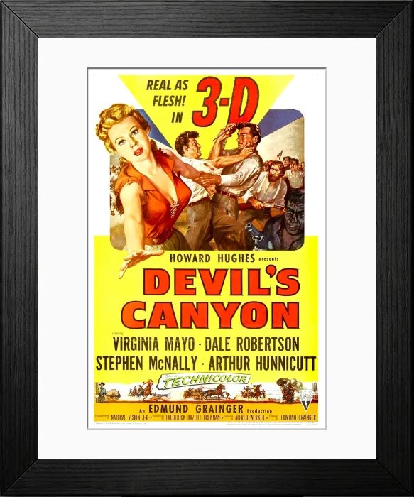 Framed Print : DEVIL'S CANYON, US poster, from left: Virginia Mayo, Dale Robertson, Stephen McNally, Arthur Hunnicutt, 1953 Framed Print : DEVIL'S CANYON, US poster, from left: Virginia Mayo, Dale Robertson, Stephen McNally, Arthur Hunnicutt, 1953