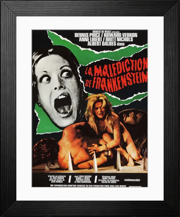 Framed Print : DRACULA CONTRA FRANKENSTEIN, (aka LA MALEDICTION DE FRANKENSTEIN, aka DRACULA PRISONER OF FRANKENSTEIN, French poster, 1972) Framed Print : DRACULA CONTRA FRANKENSTEIN, (aka LA MALEDICTION DE FRANKENSTEIN, aka DRACULA PRISONER OF FRANKENSTEIN, French poster, 1972)