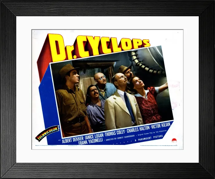 Framed Print : DR. CYCLOPS, from left, Thomas Coley, Frank Yaconelli, Albert Dekker, Charles Halton, Victor Kilian, Janice Logan, 1940 Framed Print : DR. CYCLOPS, from left, Thomas Coley, Frank Yaconelli, Albert Dekker, Charles Halton, Victor Kilian, Janice Logan, 1940
