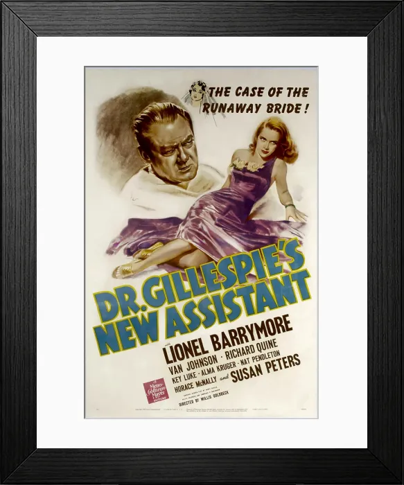 Framed Print : DR. GILLESPIE'S NEW ASSISTANT, from left: Lionel Barrymore, Susan Peters, 1942