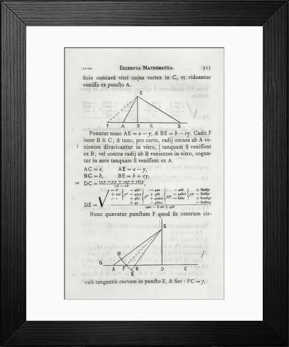 Framed Print : DESCARTES, Ren (1596-1650). 'Excerpta Mathematica'. SPAIN. Barcelona. Biblioteca de Catalunya (National Library of Catalonia). AISA / Everett Collection**US SALES ONLY** Framed Print : DESCARTES, Ren (1596-1650). 'Excerpta Mathematica'. SPAIN. Barcelona. Biblioteca de Catalunya (National Library of Catalonia). AISA / Everett Collection**US SALES ONLY**