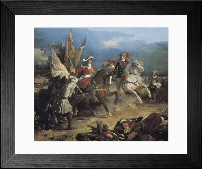 Framed Print : ALAUX, Jean (1786-1864). Battle of Villaviciosa, 10th December 1710. 1836. Episode from the War of the Spanish Succession (10th December 1710). Oil on canvas. FRANCE. Versailles Framed Print : ALAUX, Jean (1786-1864). Battle of Villaviciosa, 10th December 1710. 1836. Episode from the War of the Spanish Succession (10th December 1710). Oil on canvas. FRANCE. Versailles