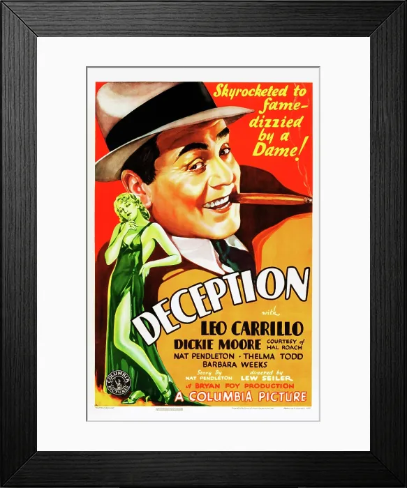 Framed Print : DECEPTION, US poster art, Leo Carrillo, 1932 Framed Print : DECEPTION, US poster art, Leo Carrillo, 1932
