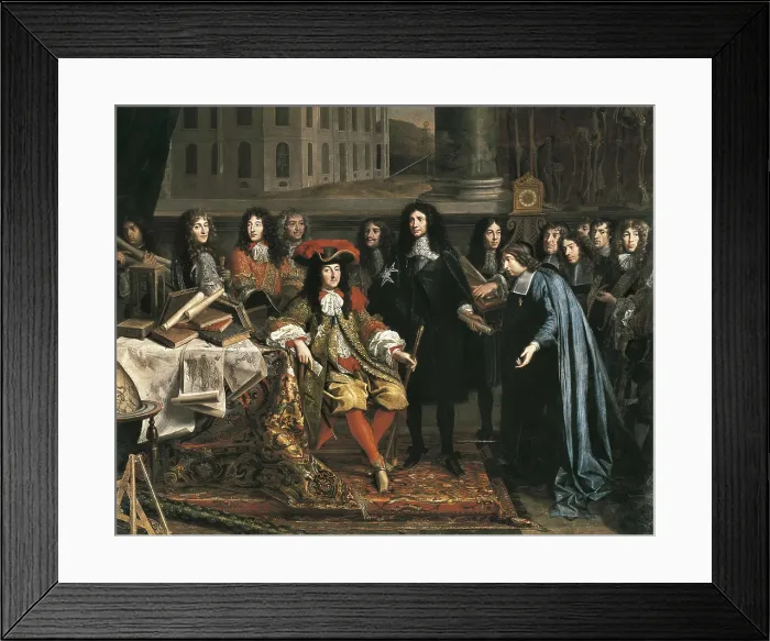 Framed Print : TESTELIN, Henri (1616-1695). Establishment of the Royal Academy of Science and foundation of the Observatory. 1666. 2nd half 17th c