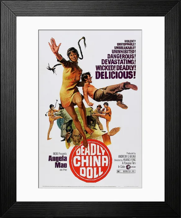Framed Print : DEADLY CHINA DOLL, (aka HEI LU), US poster, Angela Mao, 1973