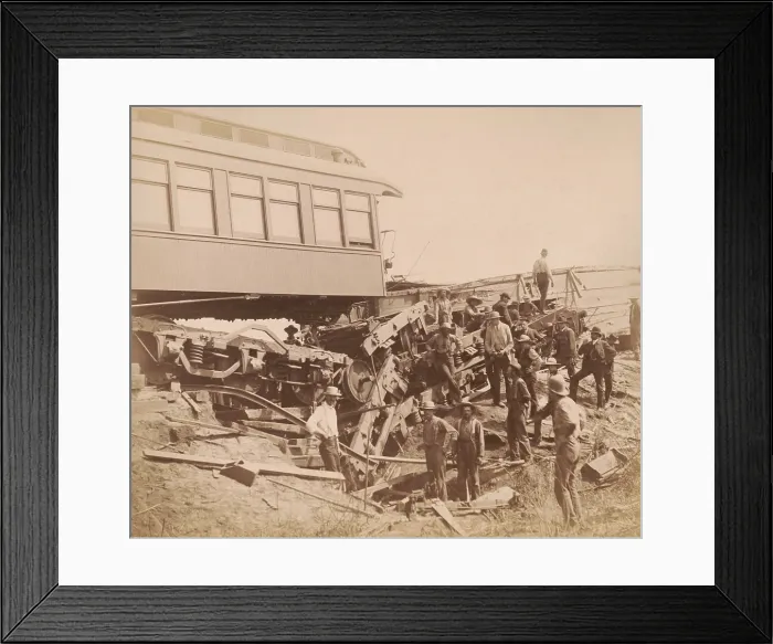 Framed Print : 1887 Great Chatsworth Train Wreck, occurred at midnight on Aug. 10, 1887, near Chatsworth, Illinois Framed Print : 1887 Great Chatsworth Train Wreck, occurred at midnight on Aug. 10, 1887, near Chatsworth, Illinois