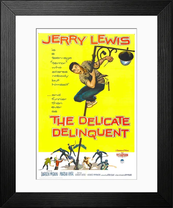 Framed Print : THE DELICATE DELINQUENT, US poster, Jerry Lewis, 1957