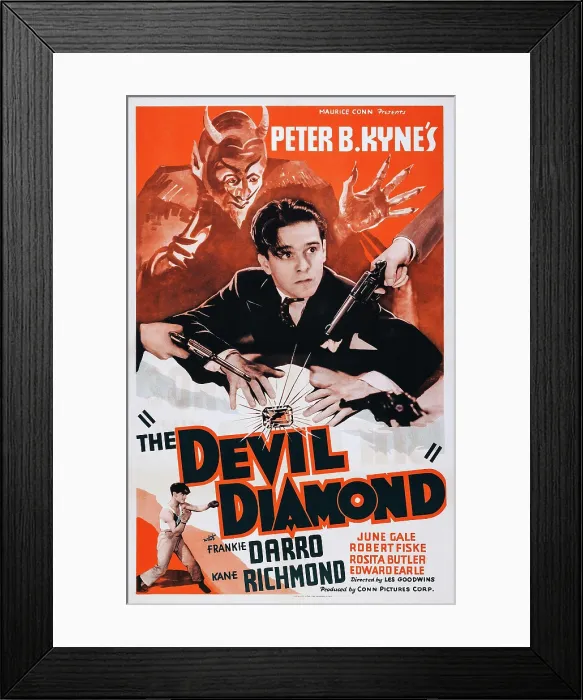 Framed Print : THE DEVIL DIAMOND, US poster art, Frankie Darro, 1937 Framed Print : THE DEVIL DIAMOND, US poster art, Frankie Darro, 1937