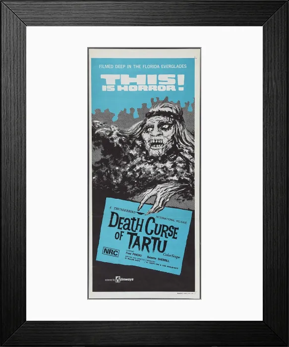 Framed Print : DEATH CURSE OF TARTU, poster art, 1966