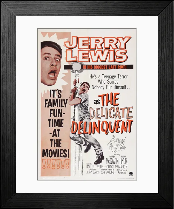 Framed Print : THE DELICATE DELINQUENT, US poster art, Jerry Lewis, 1957