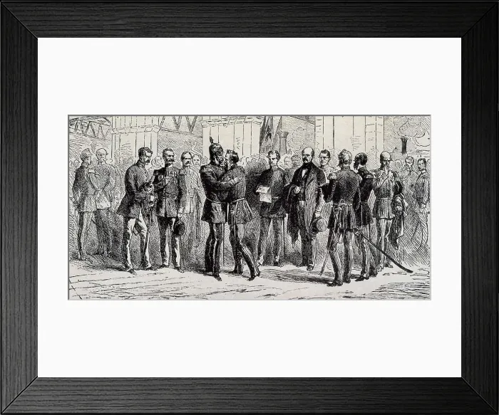 Framed Print : French-Prussian War. King of Prussia William I receiving the news of the French declaration of war (1870). Etching. AISA / Everett Collection**US SALES ONLY**