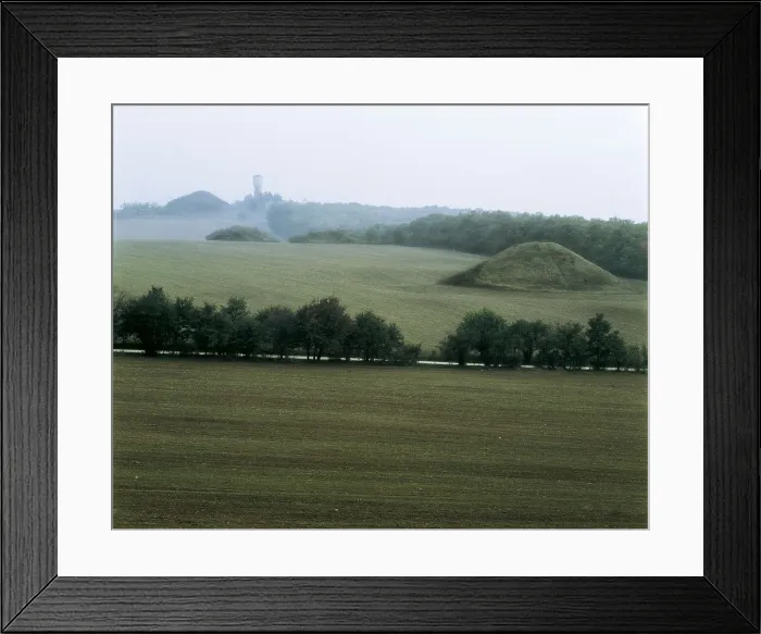 Framed Print : BULGARIA. RUSE. Sveshtari. Thracian Tomb of Sveshtari. Ladscape with the hill where the tomb of Tracian prince Hemus is located (3rd c. BC)