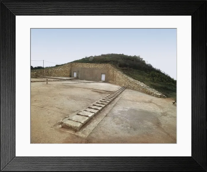 Framed Print : BULGARIA. RUSE. Sveshtari. Thracian Tomb of Sveshtari. Thracian Tomb of Sveshtari (3rd c. BC). Oustide of the hill where the tomb is located
