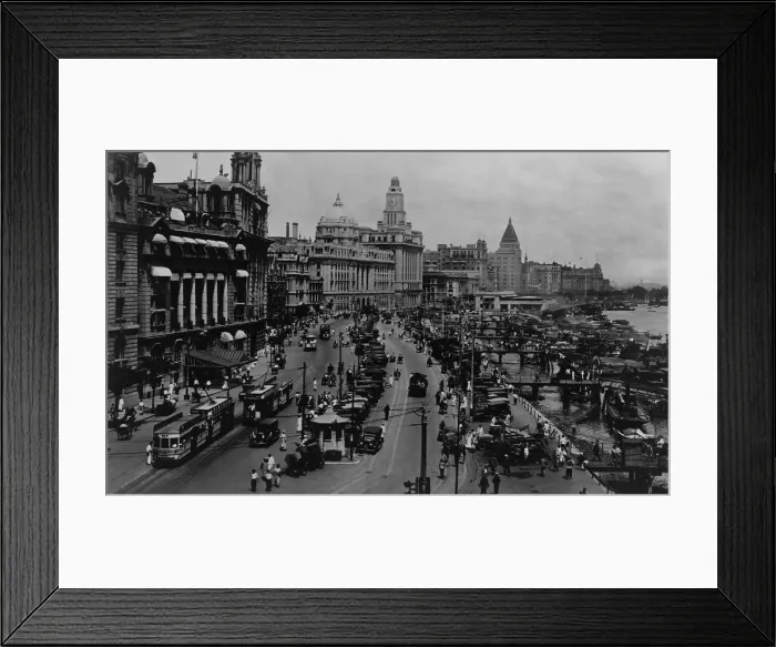 Framed Print : Shanghai, China in March 1936. View of the Bund and the financial district on the Huangpu River waterfront. (BSLOC_2013_9_116) Framed Print : Shanghai, China in March 1936. View of the Bund and the financial district on the Huangpu River waterfront. (BSLOC_2013_9_116)