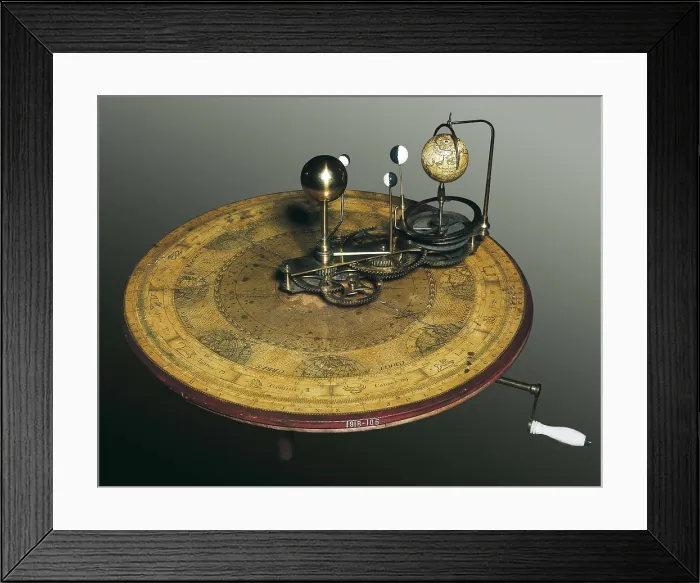Framed Print : Mechanical apparatus that shows the Earth's rotation around the Sun. UNITED KINGDOM. London. The Science Museum. AISA / Everett Collection**US SALES ONLY**