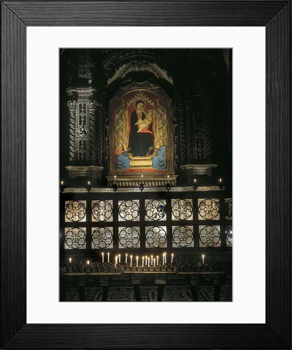 Framed Print : ORCAGNA, Andrea di Cione, called (1343-1368). Tabernacle. 1359. ITALY. Florence. Orsanmichele. Marble, lapis lazuli, gold and inlaid glass. Renaissance art. Trecento Framed Print : ORCAGNA, Andrea di Cione, called (1343-1368). Tabernacle. 1359. ITALY. Florence. Orsanmichele. Marble, lapis lazuli, gold and inlaid glass. Renaissance art. Trecento