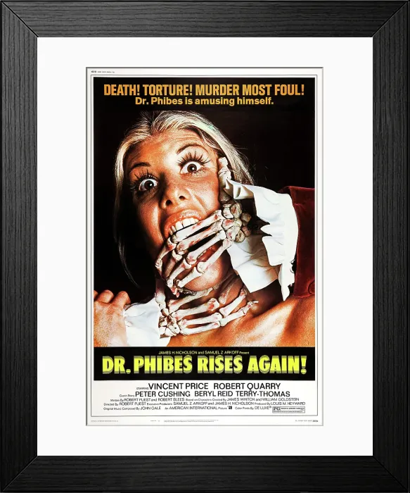 Framed Print : DR. PHIBES RISES AGAIN!, poster art, 1972